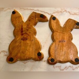 AuldHome Design Farmhouse Bunny  (Set of 2); Nesting Wooden Charcuterie Platters